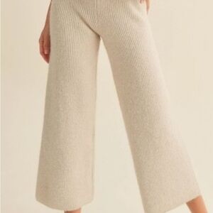 MIOU MUSE Cozy  Cream Knit Women's Pants size XL